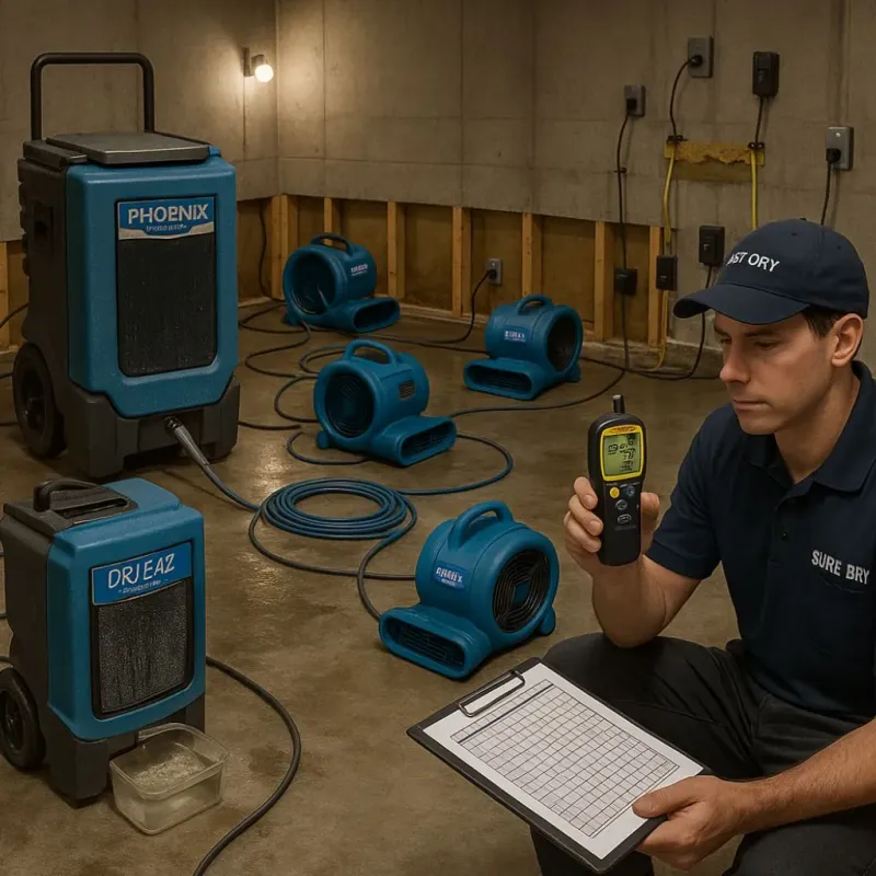 Structural Drying and Dehumidification process in Union Grove, WI